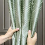 Vintage Green Satin Jacquard Curtains for Living Room (6)